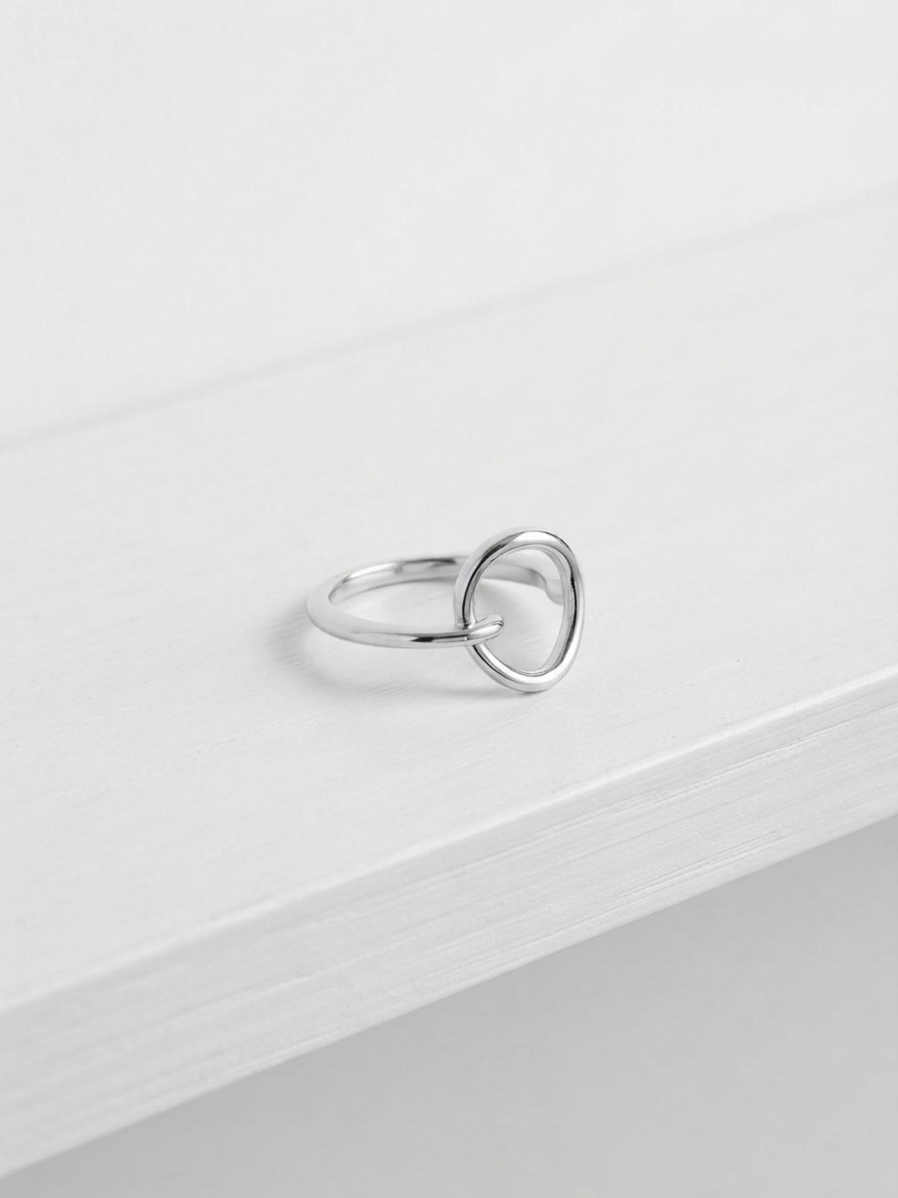 NEW Minimal Open Oval Silver Ring Size 6 (0401)